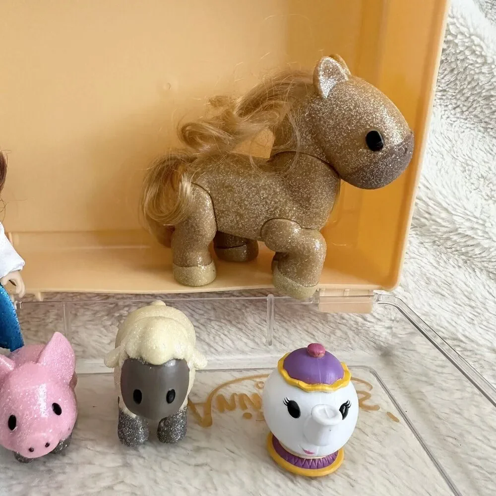 Disney Animator 5” Doll Carry Case Belle Beauty And The Beast Incomplete Animals